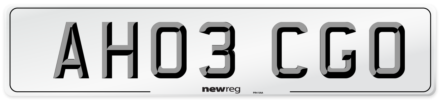 AH03 CGO Number Plate from New Reg